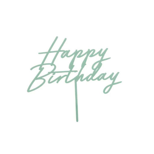 Picture of CAKE TOPPER HAPPY BIRTHDAY GREEN 16.5CM